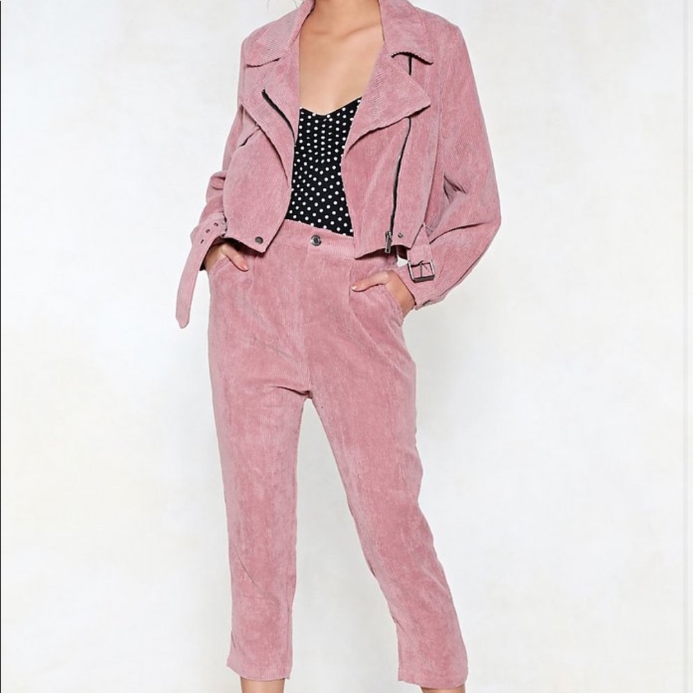 Nasty Gal maybe/purple corduroy pant set
